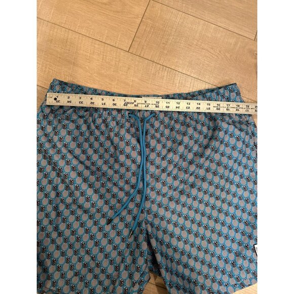 Beach Bros. Pineapple Print Mens Swim Trunks XXL Quickdry Fabric Blue & White - Picture 3 of 6